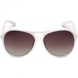 Aviator Retro Vintage Unisex Fashion Aviator Sunglasses - White - Brown - CE11P3RD5AN $9.04