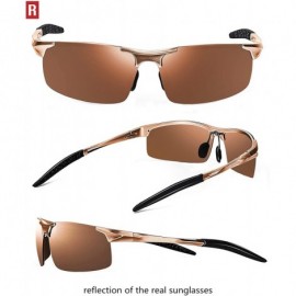 Semi-rimless Driving HD Polarized UV Protection UltraLight Golf Fishing UV400 Sports Sunglasses - CC18RR58WT9 $21.30