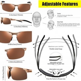 Semi-rimless Driving HD Polarized UV Protection UltraLight Golf Fishing UV400 Sports Sunglasses - CC18RR58WT9 $21.30