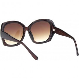 Oversized Designer Style Sunglasses Womens Oversized Square Shades UV 400 - Brown (Brown) - CD18AYMCDRW $11.77