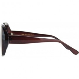 Oversized Designer Style Sunglasses Womens Oversized Square Shades UV 400 - Brown (Brown) - CD18AYMCDRW $11.77