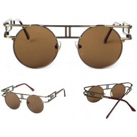 Round Round Sunglasses Men Women Fashion Glasses Retro Frame Vintage Sunglasses - C8 - C818WXSDMZK $41.12