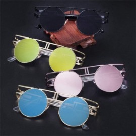 Round Round Sunglasses Men Women Fashion Glasses Retro Frame Vintage Sunglasses - C8 - C818WXSDMZK $41.12