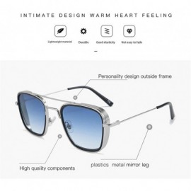 Square Square Frame Sunglasses Trendy Glasses for Women Superstar - Blackblue - CY18AY20NK6 $10.54