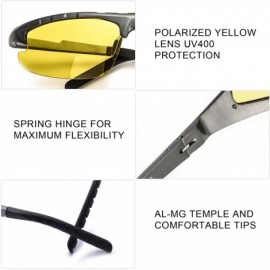 Rectangular Night-Driving Polarized Glasses for Men- Yellow Glasses for Night-Vision- Anti Glare for Safe Driving - CX18LZ22C...