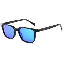 Square Women Men Retro Style Square Frame UV400 Sunglasses for Outdoor Wear - Bright Black Gray - CI18WSCUX9O $8.72