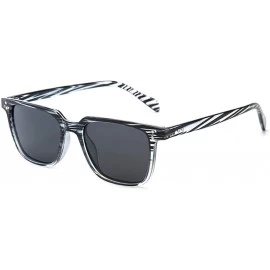 Square Women Men Retro Style Square Frame UV400 Sunglasses for Outdoor Wear - Bright Black Gray - CI18WSCUX9O $8.72