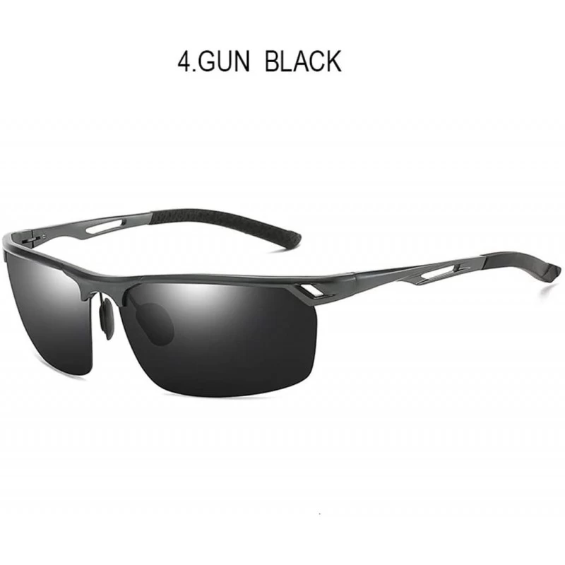 Photochromic Sunglasses Men Polarized Glass Sun Glasses Day Night Vision  Driving Eyewear - 4gun Black - CJ194OCMEKR