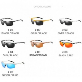 Rimless Photochromic Sunglasses Men Polarized Glass Sun Glasses Day Night Vision Driving Eyewear - 4gun Black - CJ194OCMEKR $...