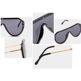 Aviator New sunglasses ladies fashion sunglasses one-piece lens sunglasses - F - CF18SCY9DEH $51.82