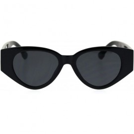 Cat Eye Womens Mod Thick Plastic Arm Cat Eye Retro Sunglasses - All Black - CF18S4E65WS $10.12