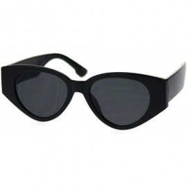 Cat Eye Womens Mod Thick Plastic Arm Cat Eye Retro Sunglasses - All Black - CF18S4E65WS $10.12