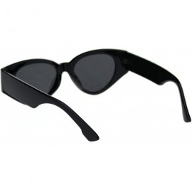 Cat Eye Womens Mod Thick Plastic Arm Cat Eye Retro Sunglasses - All Black - CF18S4E65WS $10.12