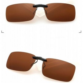 Goggle Unisex Polarized Clip Sunglasses Driving Night Vision Lens Anti-UVA Anti-UVB Cycling Riding Equipment - Brown - C8198A...