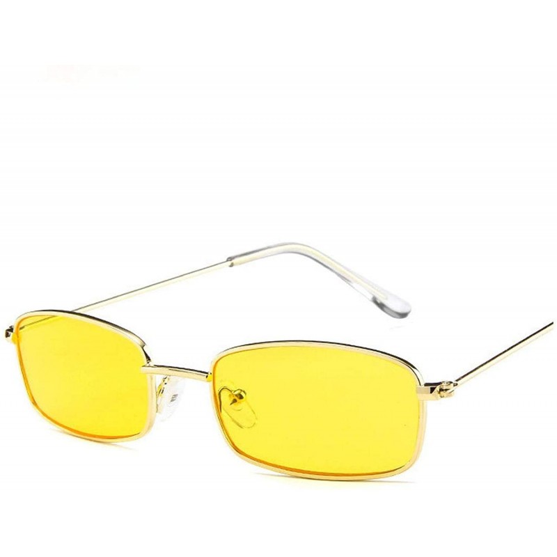 Oval 2018 New Small Rectangle Retro Sunglasses Men Er Red Metal Frame Clear Lens Sun Glasses Women Unisex UV400 - C4 - C2198A...