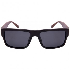 Square Retro Square Polarized Sunglasses 540894-P - Matte Black - CT12O1P28X4 $14.26