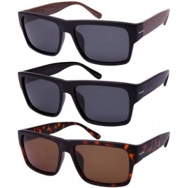 Square Retro Square Polarized Sunglasses 540894-P - Matte Black - CT12O1P28X4 $14.26