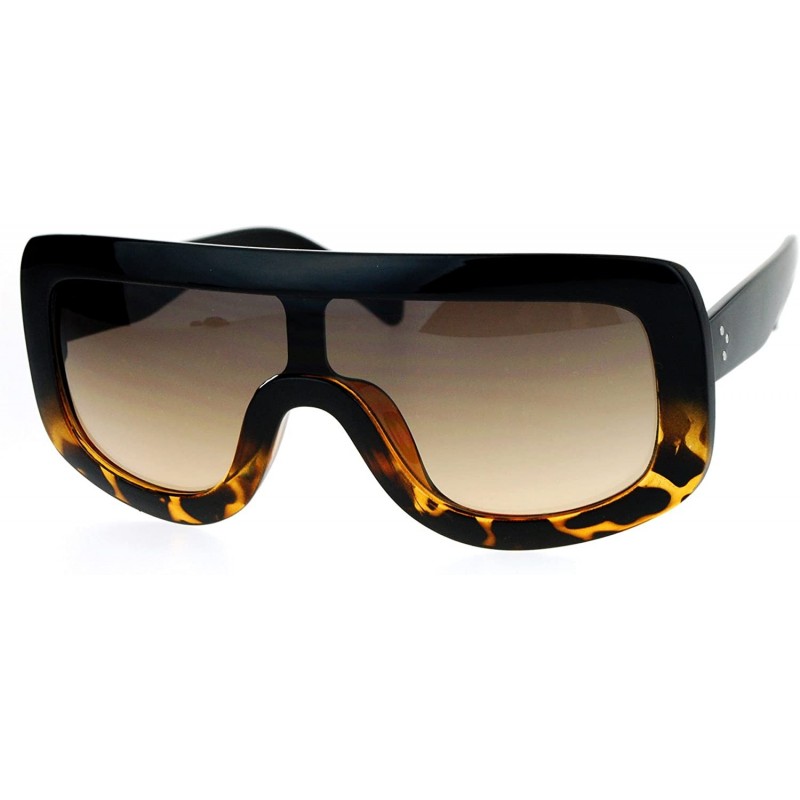 Oversized Futuristic Fashion Sunglasses Unisex Oversized Frame Shield Shades UV 400 - Black Tortoise - CH186KT5OOE $10.90