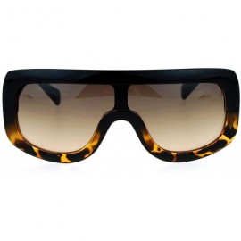 Oversized Futuristic Fashion Sunglasses Unisex Oversized Frame Shield Shades UV 400 - Black Tortoise - CH186KT5OOE $10.90