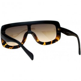 Oversized Futuristic Fashion Sunglasses Unisex Oversized Frame Shield Shades UV 400 - Black Tortoise - CH186KT5OOE $10.90