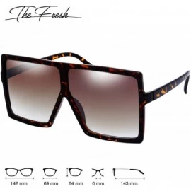 Oversized Large Oversized Fashion Square Flat Top Sunglasses - Exquisite Packaging - 3-demi - CE1869963CY $9.24