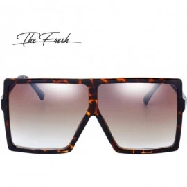 Oversized Large Oversized Fashion Square Flat Top Sunglasses - Exquisite Packaging - 3-demi - CE1869963CY $9.24