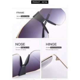 Square Unisex Square Oversized Sunglasses for Women Men UV Protection Fashion Large Frame Metal Frame - C2 - CO198W3958H $12.63