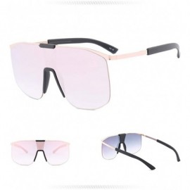 Square Unisex Square Oversized Sunglasses for Women Men UV Protection Fashion Large Frame Metal Frame - C2 - CO198W3958H $12.63