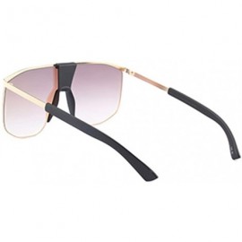 Square Unisex Square Oversized Sunglasses for Women Men UV Protection Fashion Large Frame Metal Frame - C2 - CO198W3958H $12.63