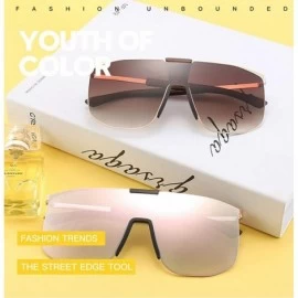 Square Unisex Square Oversized Sunglasses for Women Men UV Protection Fashion Large Frame Metal Frame - C2 - CO198W3958H $12.63