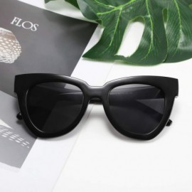 Cat Eye Retro Cat Eye Sunglasses Women Men Vintage Square Cateye UV400 Sunglasses B2586 - Black - C6199KXW7MR $11.47