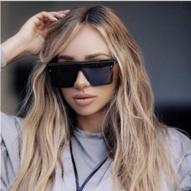 Square Vintage Ovesized Sunglasses Women Shades Luxury Brand RimlSquare Sun Glasses Men Black Dames - CE1985H09WH $21.50