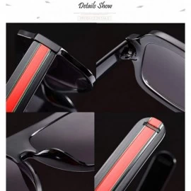 Square Retro Oversized Square Sunglasses for Women with Flat Lens - Black Grey - C718TSHT7RN $17.54