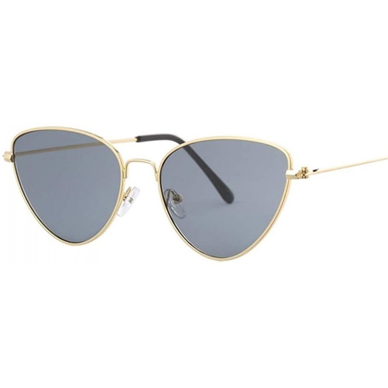 Cat Eye Red Sunglasses Women Luxury Cat Eye Sun Glasses For Women Cool Retro Female Sunglasses - Gold Gray - CQ198XA8T3Y $10.71