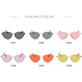 Cat Eye Red Sunglasses Women Luxury Cat Eye Sun Glasses For Women Cool Retro Female Sunglasses - Gold Gray - CQ198XA8T3Y $10.71