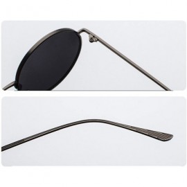 Round Women Sunglasses Round Metal Frame Vintage Retro Glasses Sun for Men Unisex Gift - Full Black - CR18GR08RZ5 $10.47