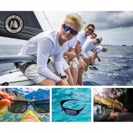 Square Floating Polarized Sunglasses for Men Women Fishing Sailing Water Sports Eyewear UV Protection - Black P79 - CJ1935XNZ...