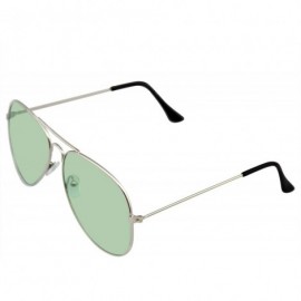 Aviator Sunglasses Mens Womens Retro Color Tinted Lens Aviator Sunglasses - Green - CY18WG0QACD $7.72