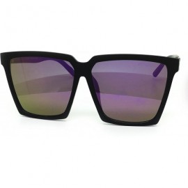 Oversized 7240-1 Premium Oversized XXL Square Flat Mirrored Sunglasses - Purple - CA18OT8U0CN $16.74