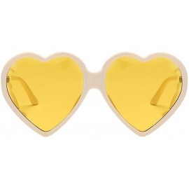 Square Heart Shape Sunglasses Big Frame Sunglasses Eyewear Retro Unisex Fashion Vintage Sunglasses (C) - C - CA18R3XNE7D $10.49