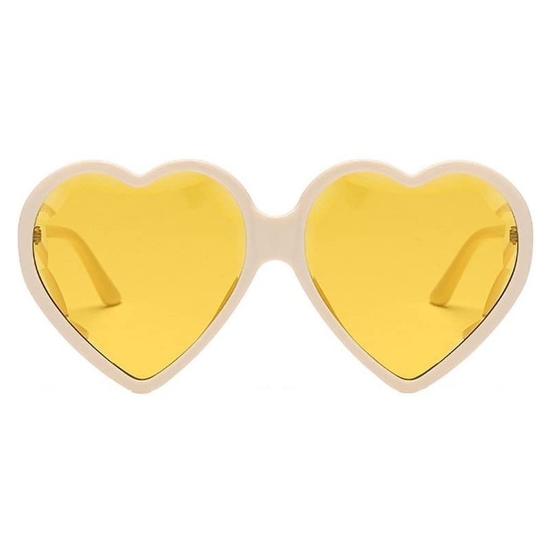 Square Heart Shape Sunglasses Big Frame Sunglasses Eyewear Retro Unisex Fashion Vintage Sunglasses (C) - C - CA18R3XNE7D $10.49