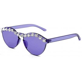 Cat Eye Diamond Sunglasses Rhinestone Eyeglasses Transparent - 9 - CZ198EWI36T $28.24