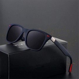 Semi-rimless Fashion Square Ladies Polarizing Sunglasses Men's Glasses Retro Driving Sunglasses - C5 - CG194OEKH8Q $24.88