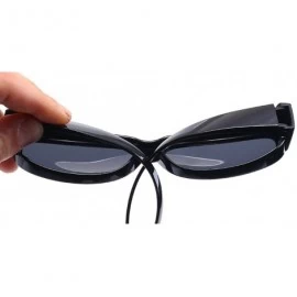 Wrap Wear Around Polarized Sunglasses for Men & Women TR90 Wear Over Prescription Glasses - Black/Black - CL12FW5DX5X $12.20