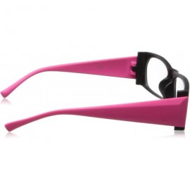 Square Color Frame Square Sunglasses - Black & Dark Pink - C411KWO6I6L $13.31