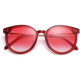 Oversized Fashion Design Oversized Round Women Sunglasses UV400 B2463 - Red - CD18M9D962O $13.40