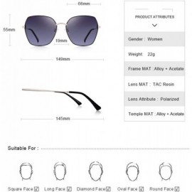 Square DESIGN Women Square Polarized Sunglasses Luxury Ladies Fashion C01 Black Gray - C01 Black Gray - CH18XE9L9GA $15.06