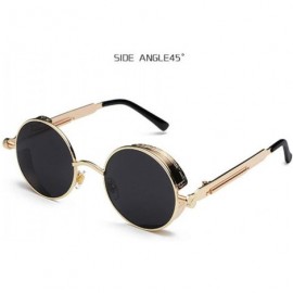 Round Round Steampunk Sunglasses Men Women Luxury Eyewear Mirror Punk Sun Glasses Vintage Female Male Eyeglasses Punk - C918W...