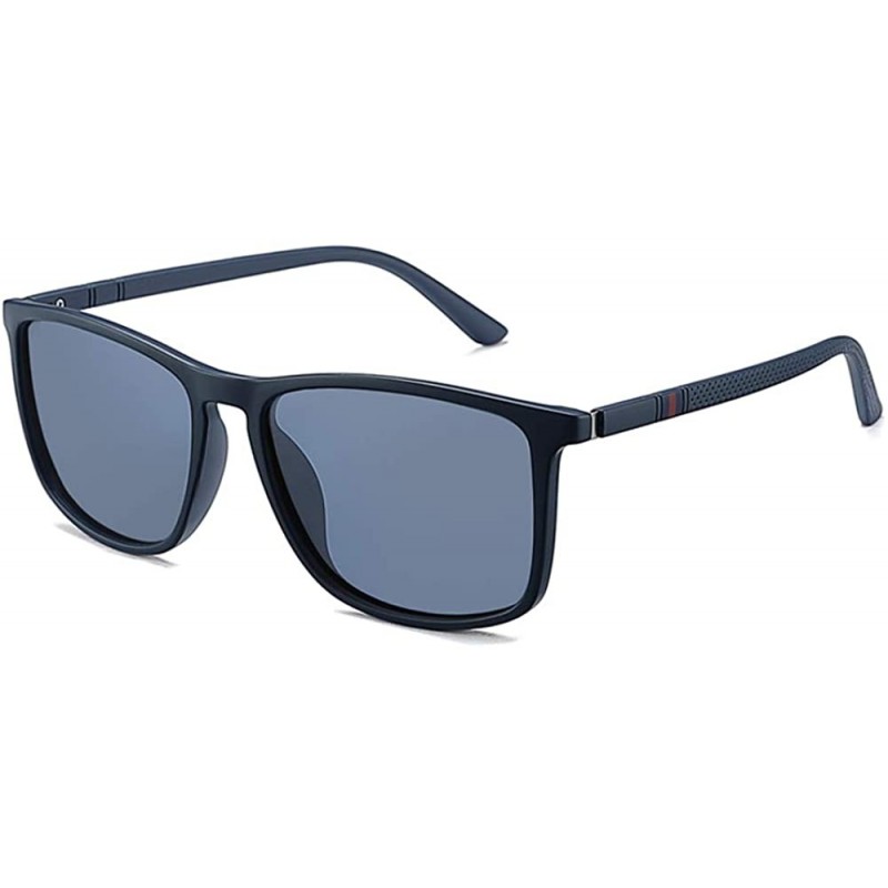 Sport Classic Square Polarized Plastic Sunglasses Light Weight Matte Frame Design Temple For Women Men - CV18ADRK533 $12.54