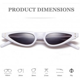 Goggle Vintage Retro Cat Eye Sunglasses for Women Small Designer Shade UV400 Glasses - White - CM18DCYI20Z $8.45